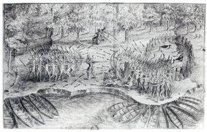 Huronların Savaşı, Samuel de Champlain (1567-1635) tarafından 