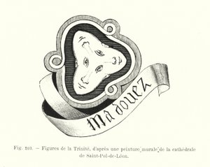 Saint-Pol-de-Leon katedralindeki bir duvar resminden sonra Trinity figürleri (gravür) by French School