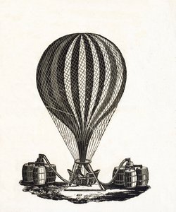 Sıcak Hava Balonunu Gazla Doldurma, c.1790 (ahşap oyma) by French School
