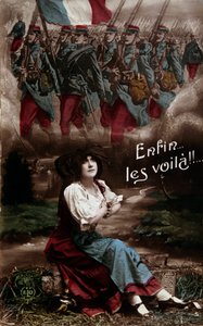 Birinci Dünya Savaşı: #39;Nihayet buradalar#39; Fransız ordusunun askerlerinin gelişini görmek isteyen bir Alsaslı by French School