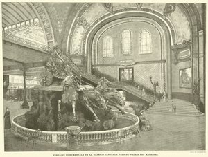 Makineler Sarayı yakınında Merkez Galeri Anıtsal Çeşmesi (gravür) by French School