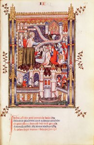 Fr 2091 fol.111 St. Denis, pagan putlarını kıran Parislilere vaaz veriyor, Vie de St. Denis