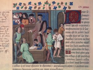 Fr 4367 f.55v Mahkumları Sorgulayan Bir Yargıç by French School