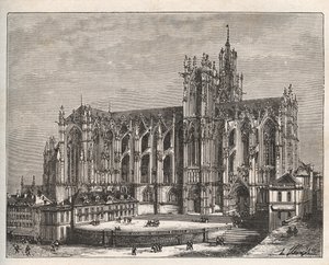 Fransa, Lorraine, Moselle (57), Metz: Saint Etienne de Metz katedrali - V.-A. Malt Brown. 1884 by French School