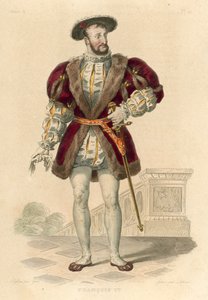 Francois Premier (renkli gravür) by French School