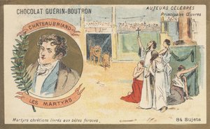 François-Rene, Chateaubriand Vikontu (1768-1848), Fransız yazar ve politikacı, “Les Martyrs”in yazarı (1809) by French School
