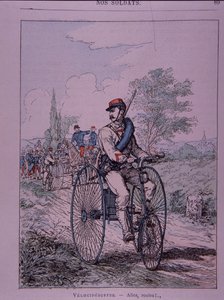 Fransız Ordusu üç tekerlekli bisiklet sürücüsü (velocipediste) by French School