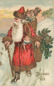 Fransız Noel kartı (renkli taş baskı) by French School