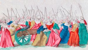 Fransız Devrimi: “” Bir Versailles, bir Versailles”” La Marche des femmes sur Versailles 5/10/1789 (March of the Women on Versailles, Paris, 5 Ekim 1789) by French School