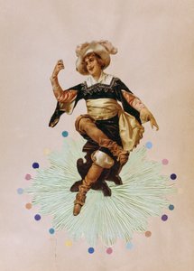 Fransız art-deco, genç bir kadını tasvir eden kartpostal by French School