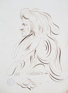 Fransız kaligrafisi: 1780 civarında Bernard de Paris tarafından Peder Voltaire