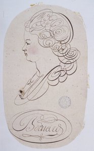 Fransız kaligrafisi: Bernard de Paris tarafından 1780 civarında yürütülen genç bir kişinin portresi. by French School