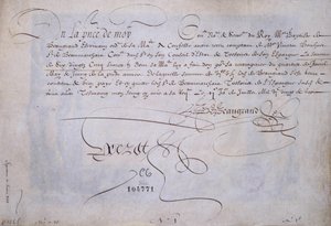 Fransız kaligrafisi: Bernard de Beaugrand lehine Recu 2 Temmuz 1623