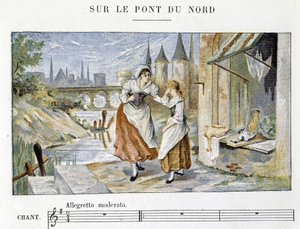 Fransız halk ve geleneksel şarkı: “” Sur le pont du Nord””, n.d. by French School
