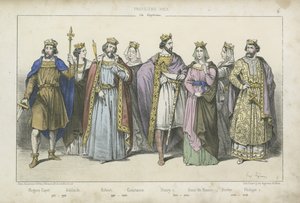 10., 11. ve 12. Yüzyılın Fransız kral ve kraliçeleri by French School