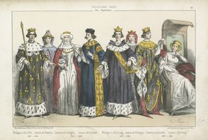13. ve 14. Yüzyılın Fransız kralları ve kraliçeleri by French School