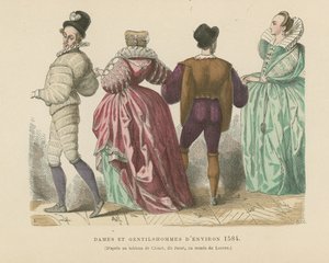 c1584 Fransız bayanlar ve baylar by French School