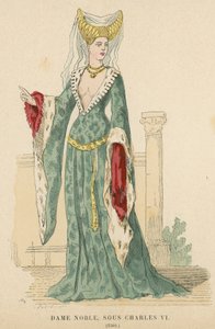 Charles VI, 1380 saltanatının Fransız soylu kadın by French School