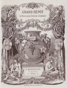 Grand Depot de Porcelaines, Faiences et Verreries (renkli taş) kataloğunun ön yüzü by French School