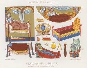 12. yüzyılın mobilya ve çeşitli nesneleri by French School