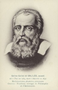 Galileo Galilei (1564-1642), İtalyan fizikçi, matematikçi ve astronom (lito) by French School