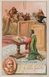Galileo Galilei yargıçların huzurunda by French School