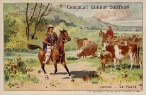 Gauchos, Arjantin (chromolitho) by French School