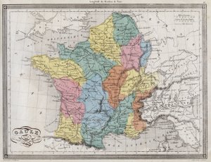 Galya Roma eyaletlerine bölünmüş - Vuillemin tarafından ""Yatılı okullar için eski ve modern coğrafyanın Evrensel Atlası"ndan çıkarılan levha - yaklaşık. 1845 by French School