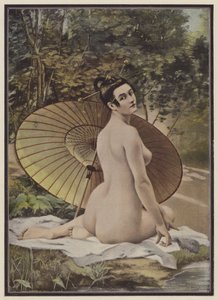 Banyo yapan geyşa (renkli taş) by French School