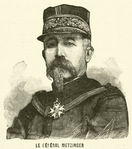 General Leon Frederic Hubert Metzinger, Fransız askeri (gravür) by French School