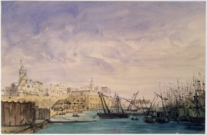 Cezayir Genel Görünümü, 1845 (kağıt üzerinde wc) by French School
