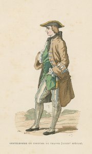Av elbiseli beyefendi, 18. yüzyıl by French School