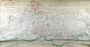 1787 yılında Labrune tarafından Hauterive senyörlüğünün geometrik haritası. by French School