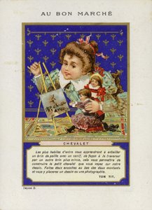 Bebek boyama, Chevalet ile oynayan kız by French School