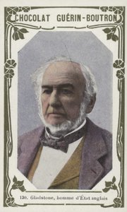 Gladstone, İngiliz devlet adamı (renkli fotoğraf) by French School