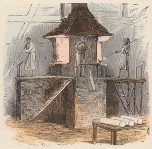 Cam yapımı (renkli gravür) by French School