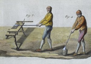 Cam üfleme, detay, Denis Diderot