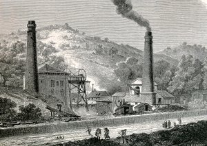 Pontypool, İngiltere yakınlarındaki Glyn-pit madeni by French School