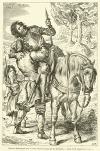 Goetz de Berlichingen, V. hareket, Goetz yaralandı ve Bohemyalılar tarafından kurtarıldı (gravür) by French School