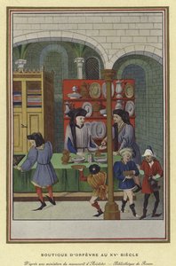 Altın ve gümüşçü dükkanı, 15. yüzyıl by French School