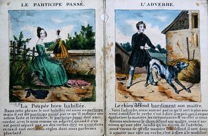 Çocuklar için dilbilgisi kitabı. c.1850 (renkli taş) by French School