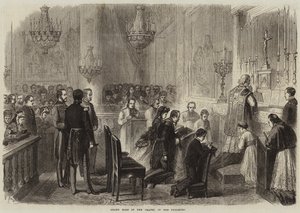 Tuileries Şapeli'ndeki Büyük Ayin (gravür) by French School