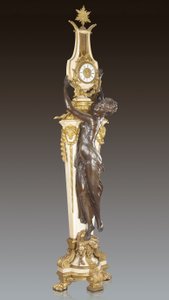 Grande Horloge, önemli ve anıtsal bir kaide saati, Frederic Piat tarafından tasarlandı ve Maison Millet tarafından yapıldı, Paris, c.1890 (ormolu patinajlı bronz ve carrara mermeri) (ayrıca bkz. 362833) by French School