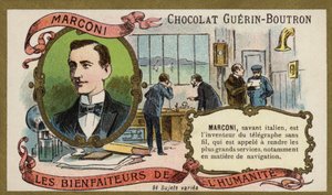 Guglielmo Marconi, İtalyan mucit ve radyo öncüsü (chromolitho) by French School