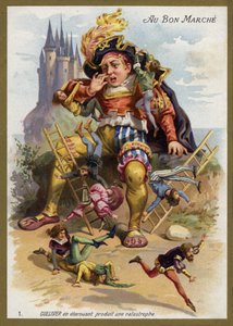 Gulliver hapşırır ve bir felakete neden olur (chromolitho) by French School