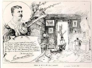 Guy de Maupassant (1850-93) ve Çalışması by French School