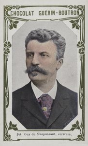 Guy de Maupassant, yazar (renkli fotoğraf) by French School