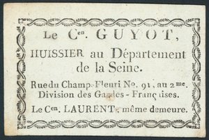 Guyot, icra memuru, ticaret kartı by French School