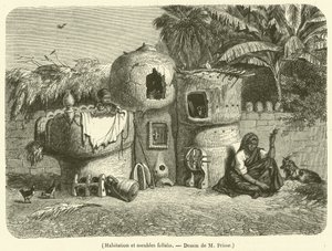 Fellah konut ve mobilya (gravür) by French School