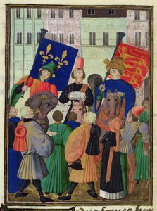 Harl 4379 f.182v İngiltere ve Fransa arasında ateşkes ilanı by French School